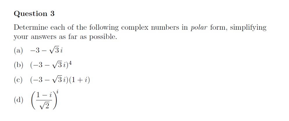 Solved Determine Each Of The Following Complex Numbers In | Chegg.com