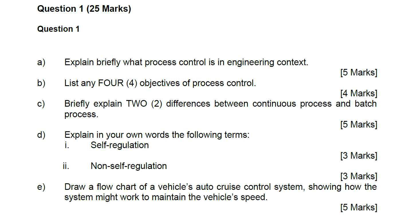 Solved Question 1 (25 Marks) Question 1 a) b) c) d) Explain | Chegg.com