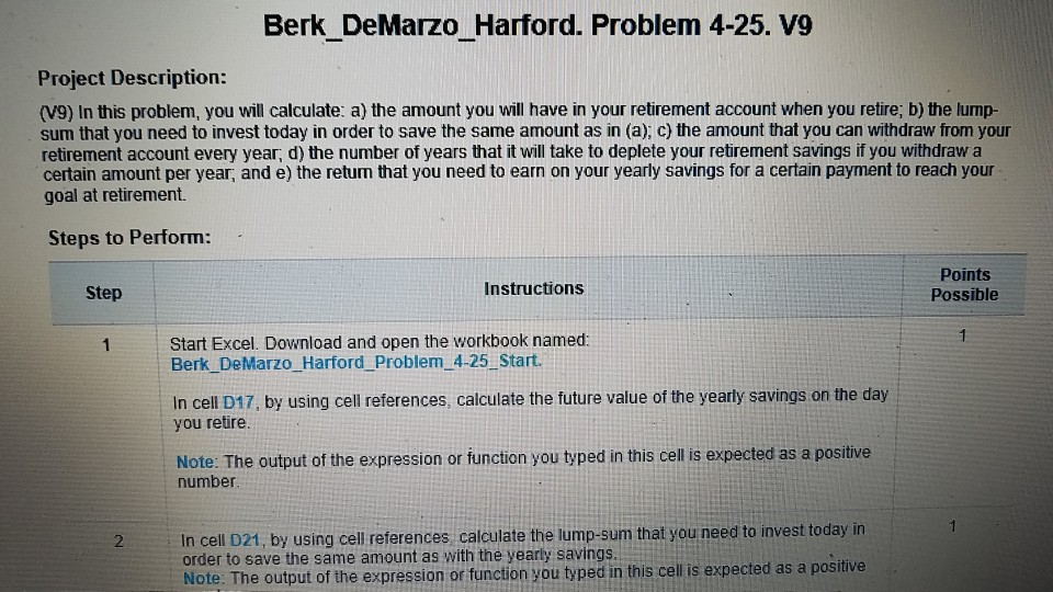 Points Possible Step Instructions 1 Start Excel. | Chegg.com