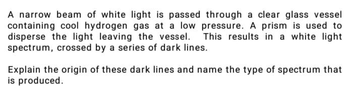 Solved A narrow beam of white light is passed through a | Chegg.com