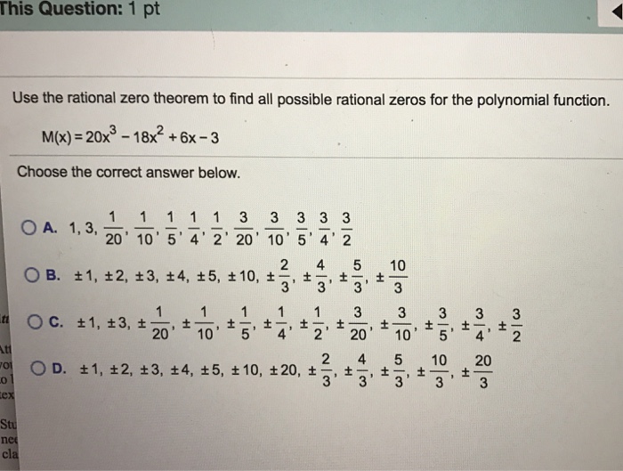 how to find a rational zero of a polynomial