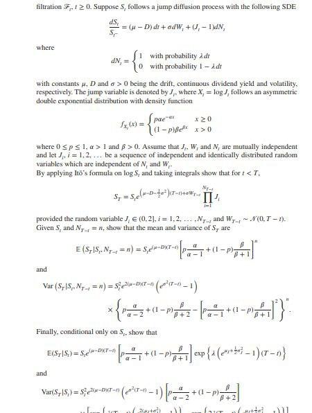 Solved filtration , 12 0. Suppose S, follows a jump | Chegg.com