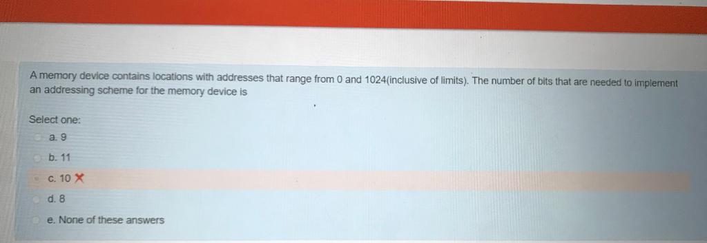 Solved A memory device contains locations with addresses | Chegg.com