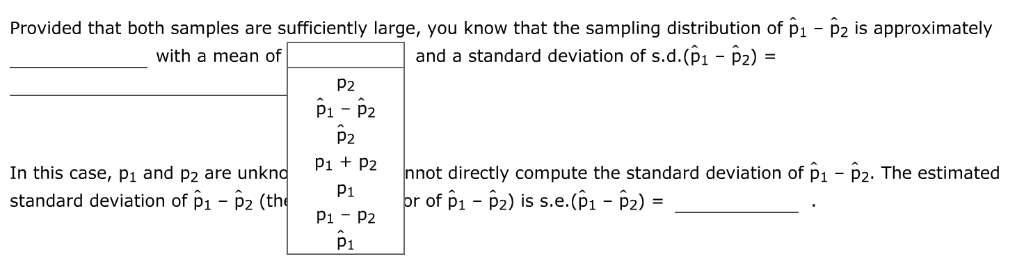 Solved 5. Sampling distribution for the difference between | Chegg.com