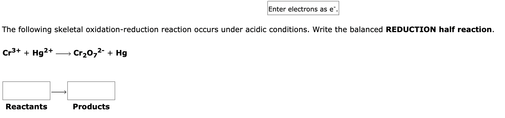 Solved The Following Skeletal Oxidation Reduction Reaction