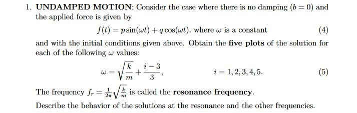 Solved Using Matlab Please to solve the following: Where | Chegg.com