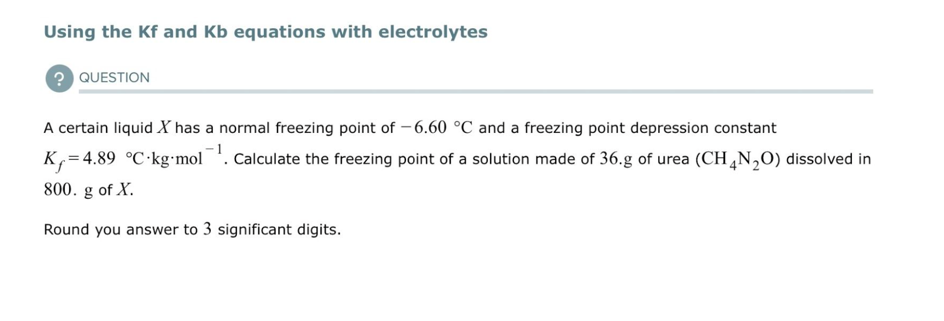 Solved Using The Kf And Kb Equations With Electrolytes 7129