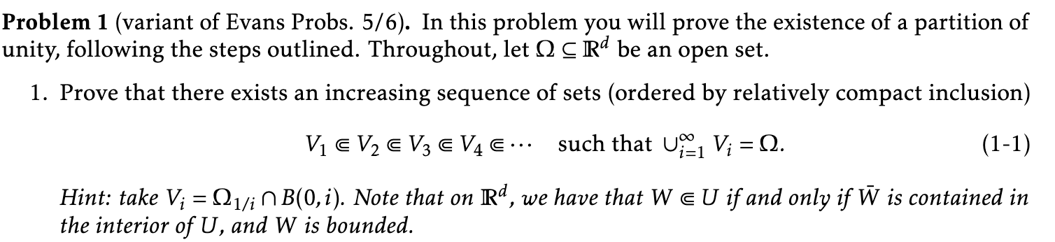 Solved Problem 1 (variant of Evans Probs. 5/6). In this | Chegg.com