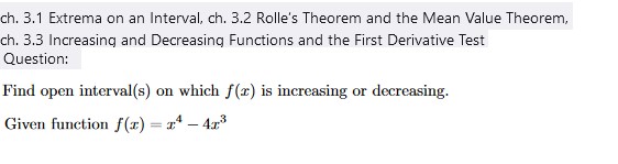 Solved ch. 3.1 Extrema on an Interval, ch. 3.2 Rolle's | Chegg.com