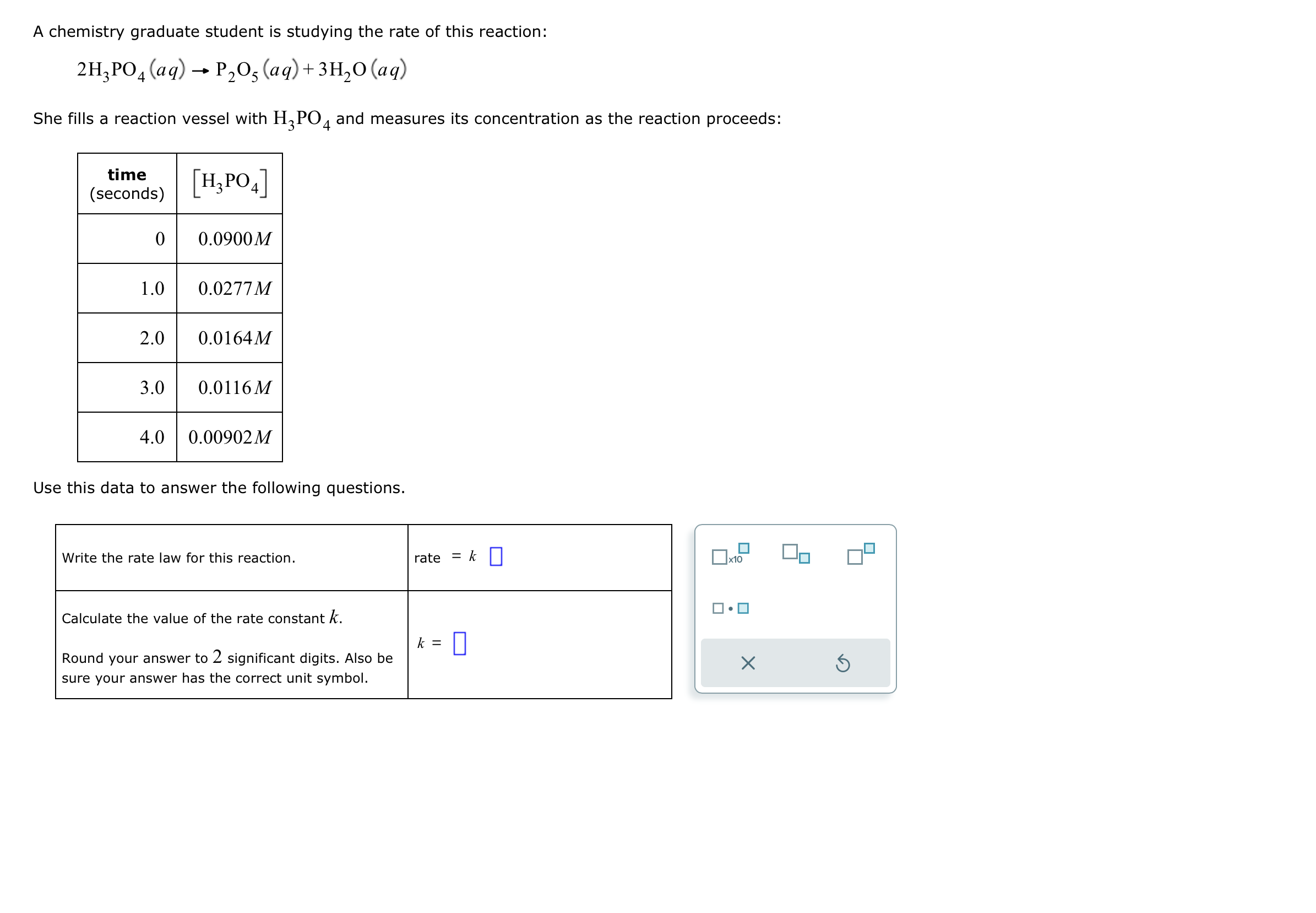 a chemistry experiment calls for a 30