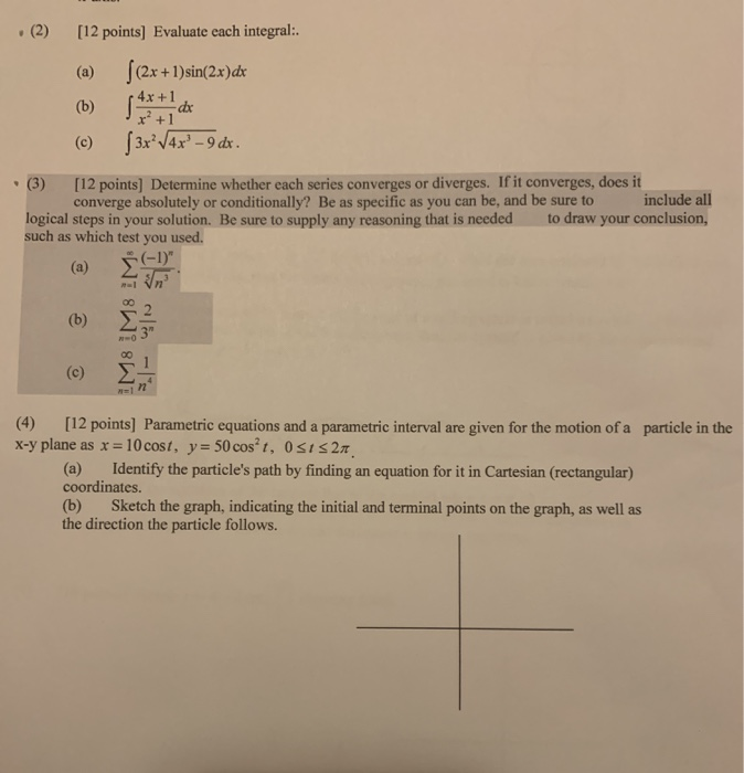 Solved 2 12 Points Evaluate Each Integral A 0383