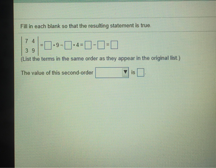 Solved Fill in each blank so that the resulting statement is | Chegg.com