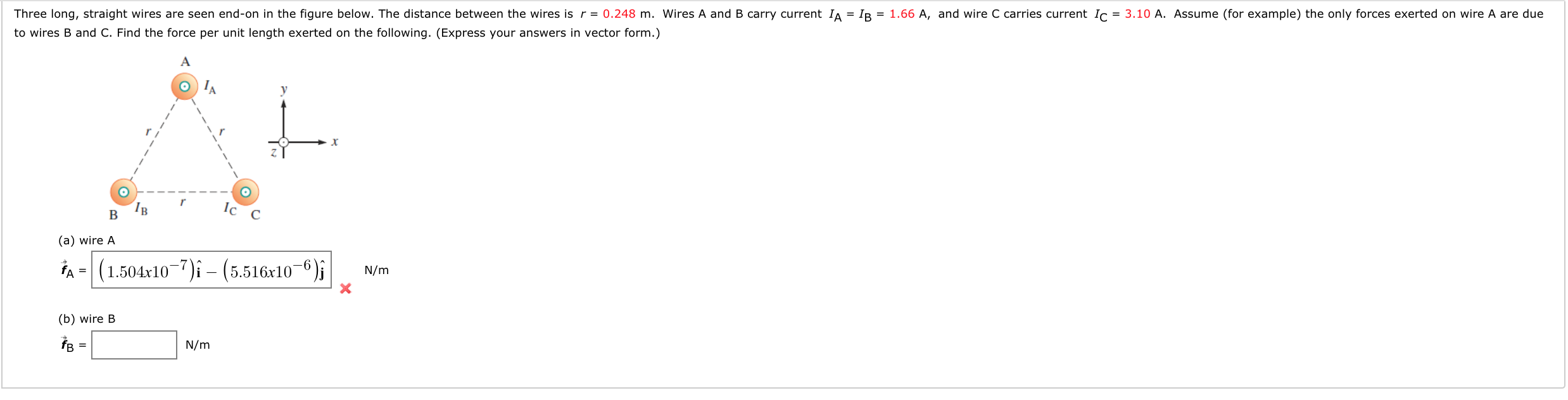 Solved Three Long, Straight Wires Are Seen End-on In The | Chegg.com