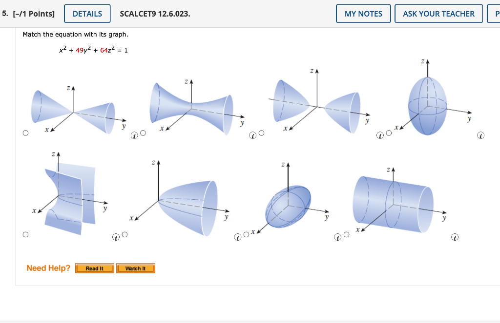 solved-match-the-equation-with-its-graph-x2-49y2-64z2-1-chegg