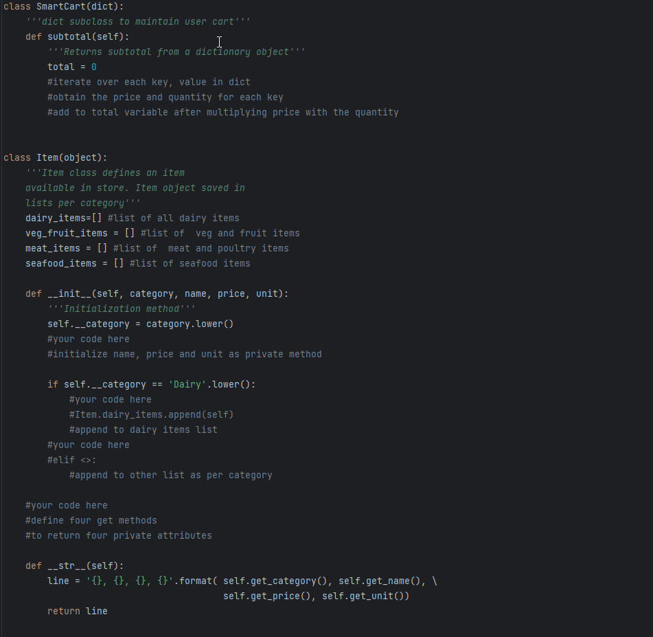 Description We will design a simple user cart for a | Chegg.com