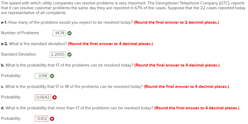 Solved The speed with which utility companies can resolve
