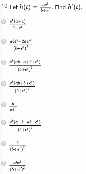 Solved 10 Let H T Ae Find H T Bte E A 1 1 Et Abe 2 Chegg Com