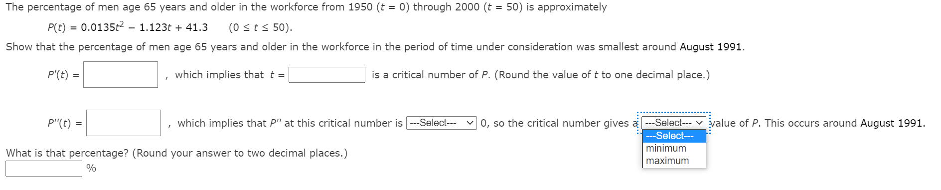 Solved The percentage of men age 65 years and older in the | Chegg.com