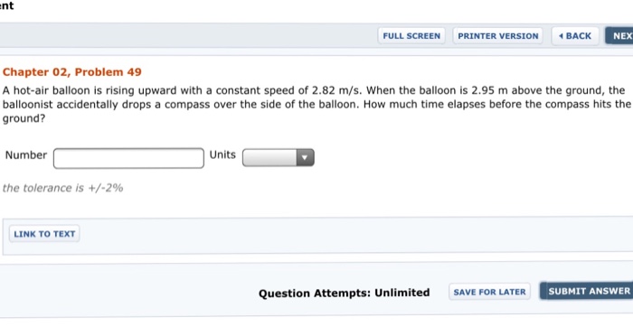 Solved A Hot-air Balloon Is Rising Upward With A Constant | Chegg.com