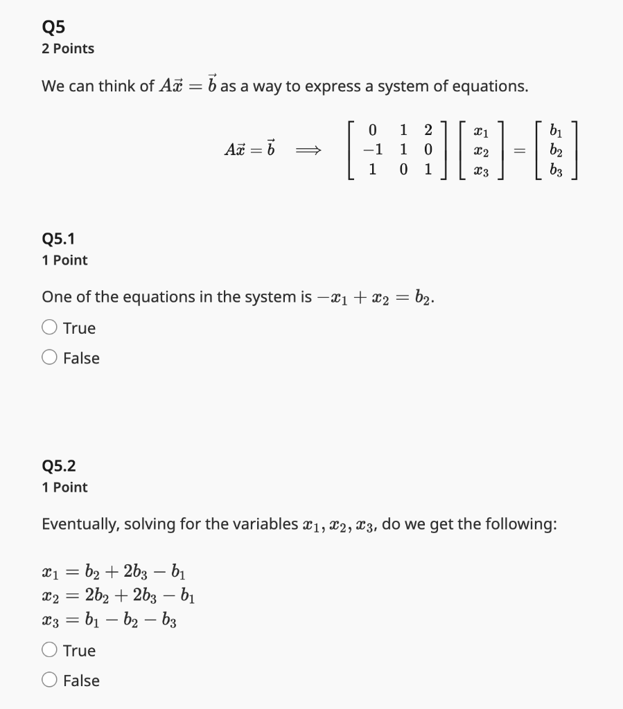 Solved We Can Think Of Axb As A Way To Express A System Of 8179