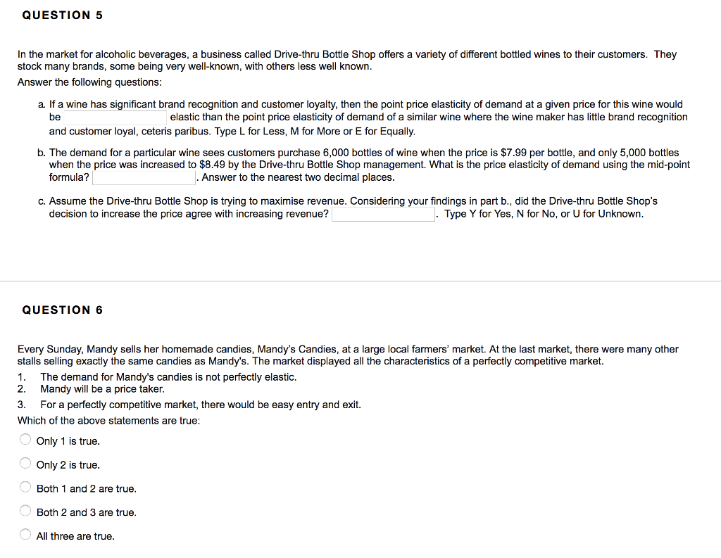 Solved QUESTION 5 In the market for alcoholic beverages, a