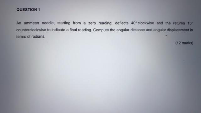 Solved An ammeter needle, starting from a zero reading, | Chegg.com