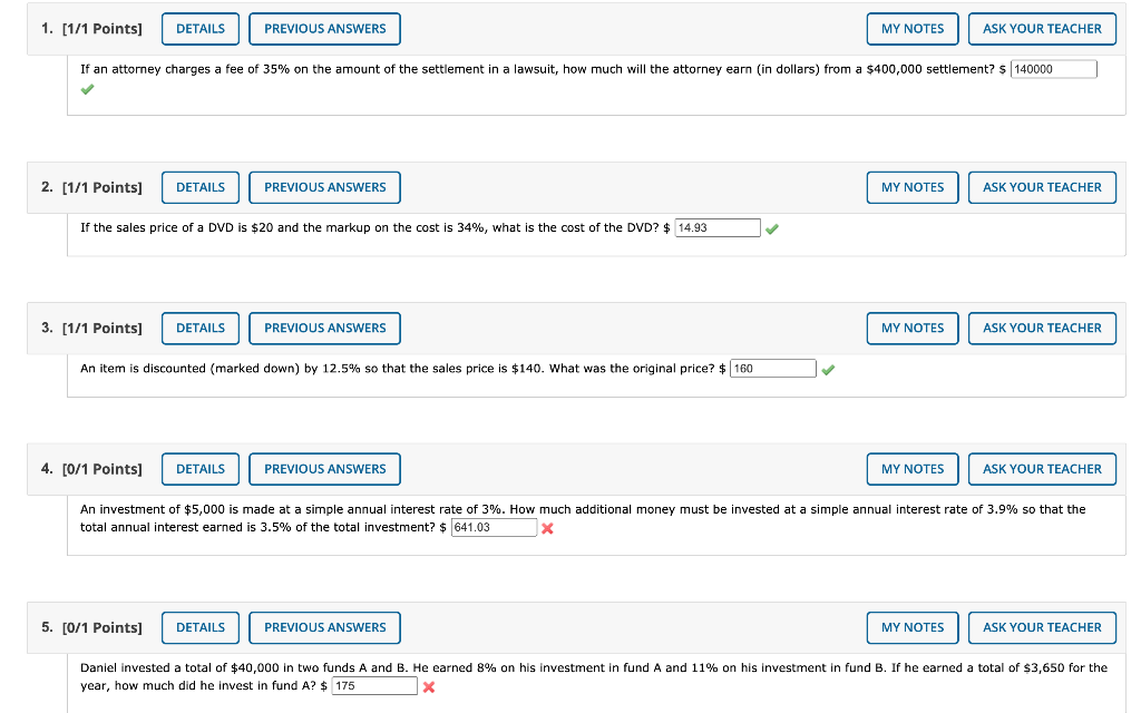 Solved 1 [1 1 Points] Details Previous Answers My Notes Ask