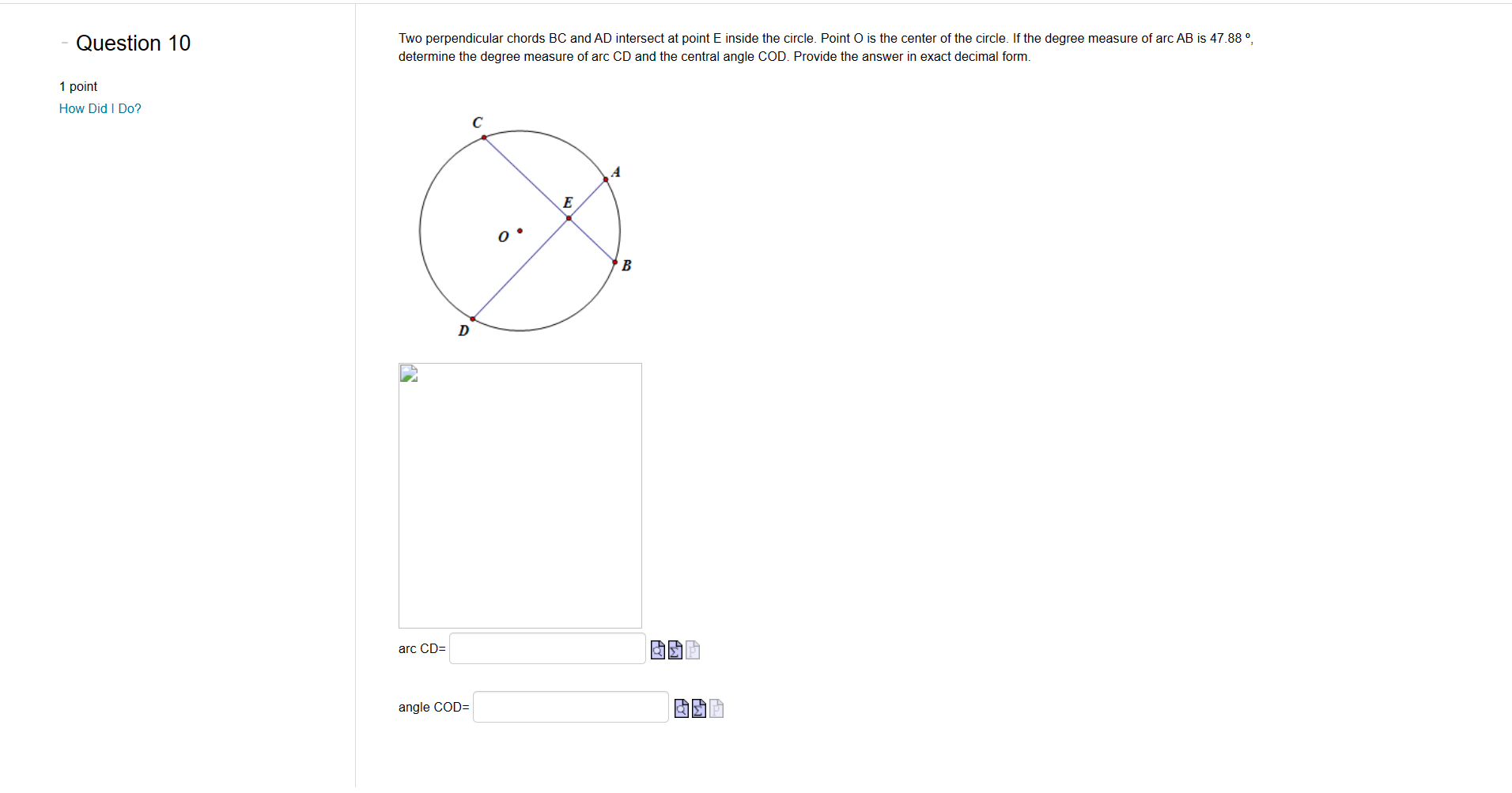 Solved Question 10 1 point How Did I Do? Two perpendicular | Chegg.com