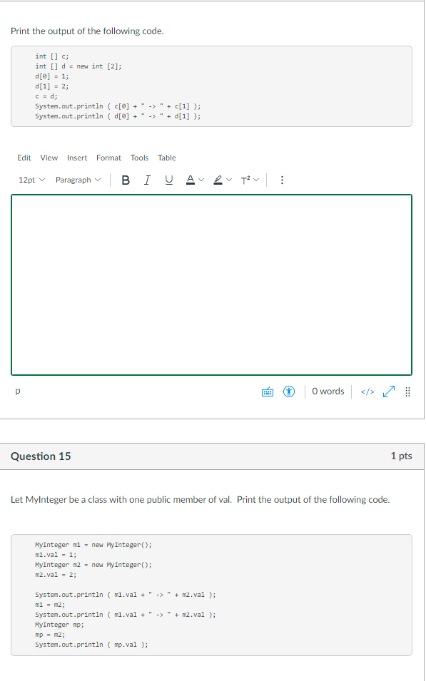 Solved Question 11 1 pts You have a Java class called | Chegg.com