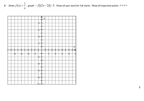 Solved - graph -ƒ[(2x-2)]-3. Show all your work for full | Chegg.com