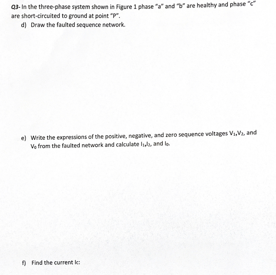 Solved Q3. In the three-phase system shown in Figure 1 phase | Chegg.com