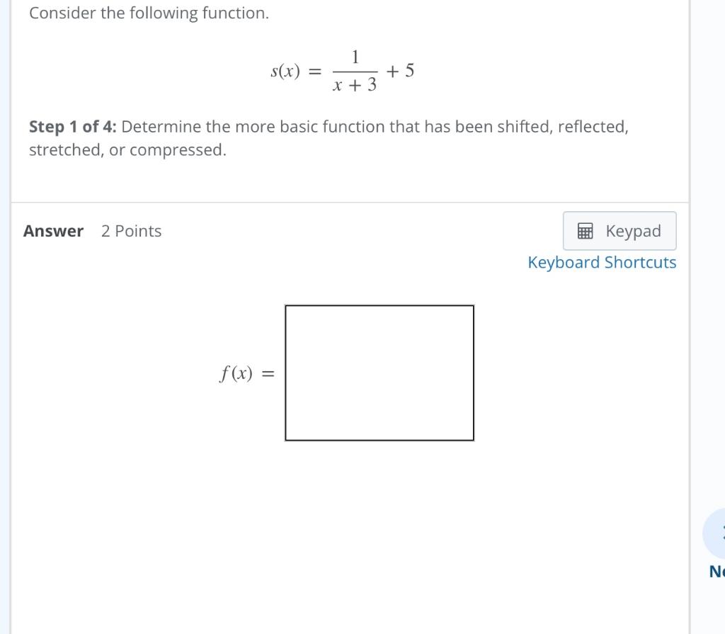 Solved Consider the following function. 1 s(x) --- + 5 x + 3 | Chegg.com