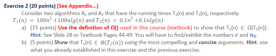 Solved Exercise 2 (20 points) (See Appendix...) Consider two | Chegg.com