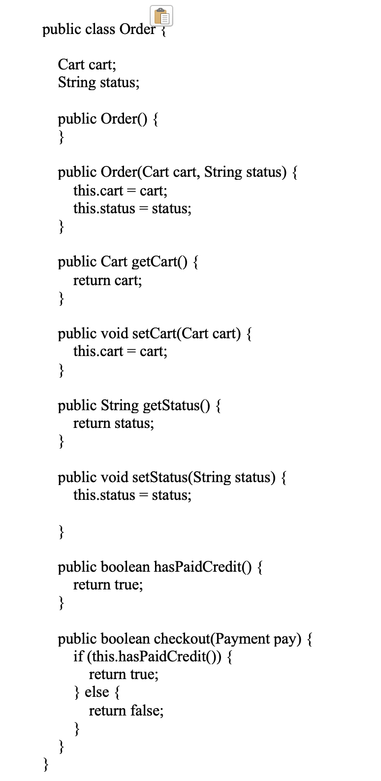 Solved Order Class implement these 2 classes in java please | Chegg.com