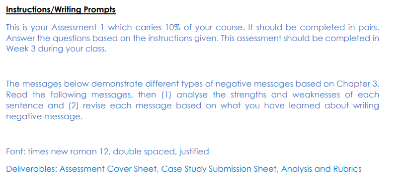 Instructions/Writing Prompts This is your Assessment | Chegg.com