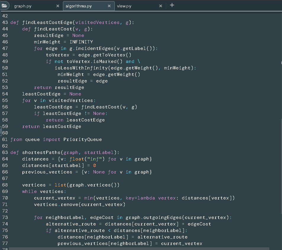 Solved In the algorithms.py file, complete the following:Be | Chegg.com