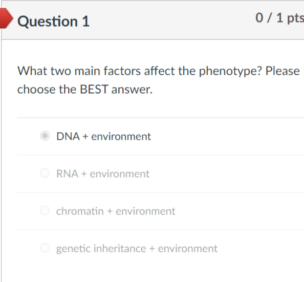 Solved Question 1 0 / 1 pts What two main factors affect the | Chegg.com