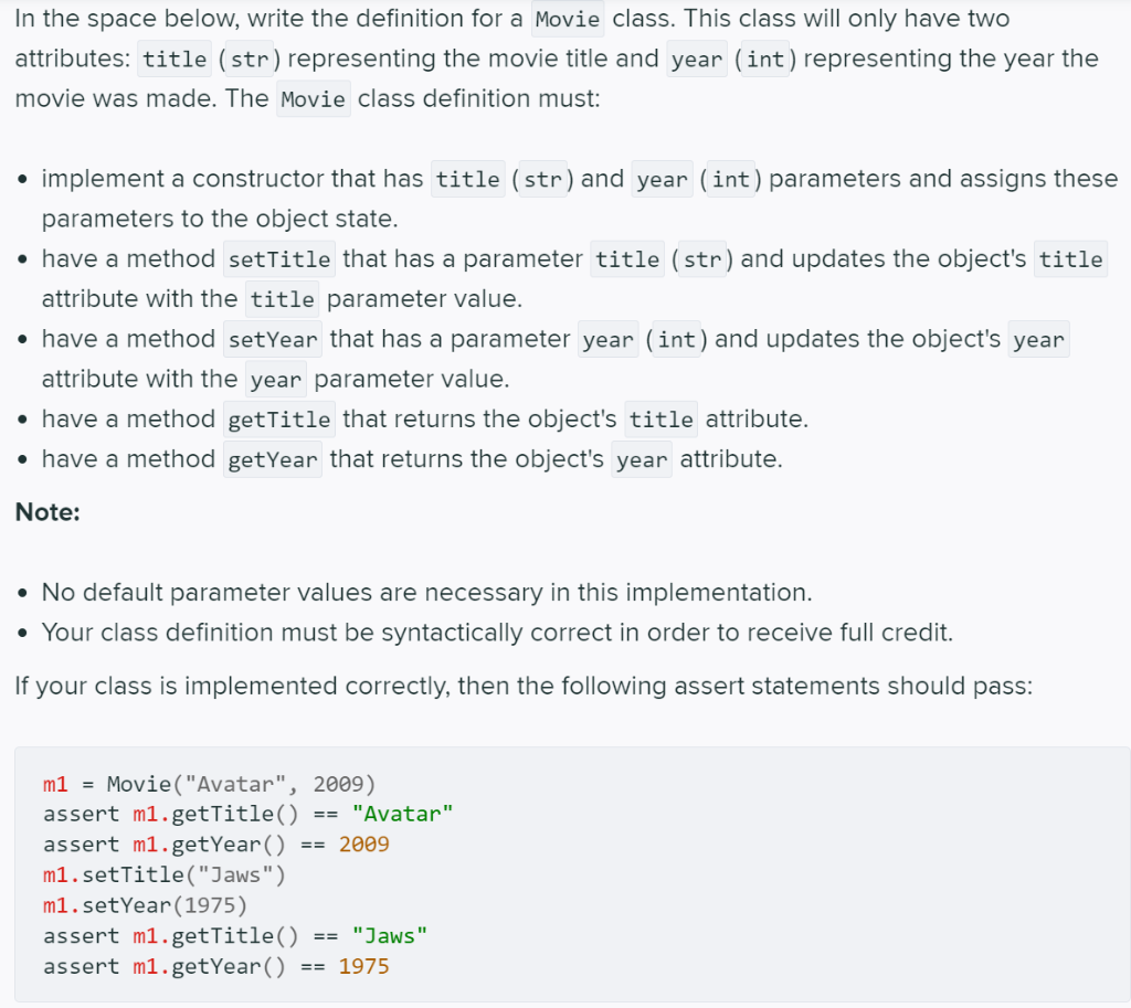 Solved In the space below, write the definition for a Movie | Chegg.com