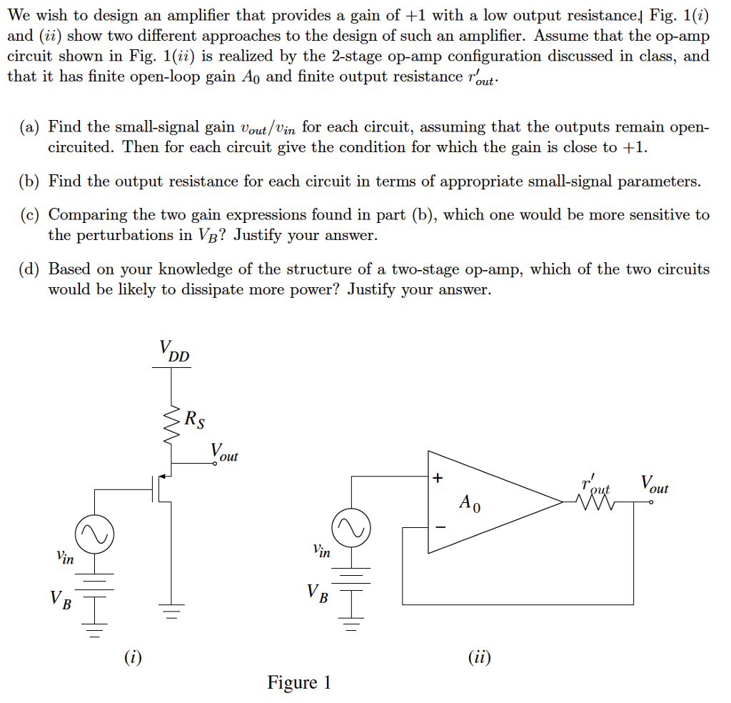 Solved We wish to design an amplifier that provides a gain | Chegg.com