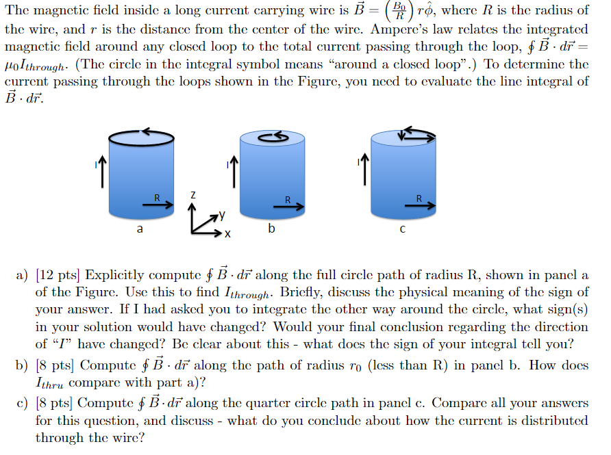 Solved Во The magnetic field inside a long current carrying | Chegg.com