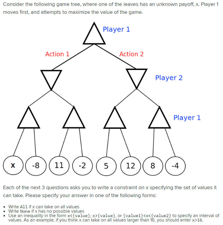 1: A game tree used to illustrate dynamic games with three players