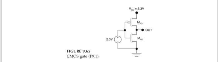 Solved P9.1 Consider the CMOS gate shown in Figure 9.65. | Chegg.com