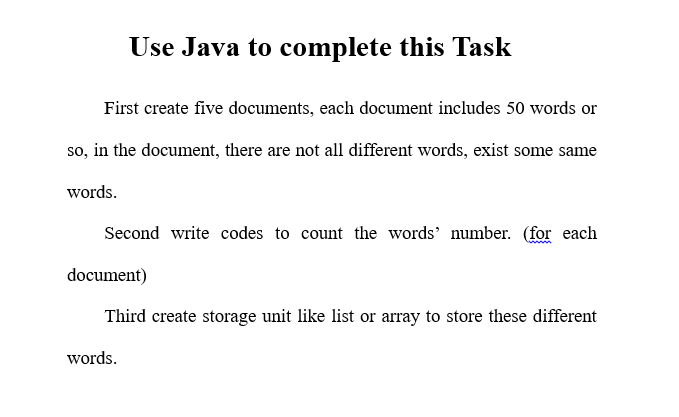 Solved Use Java to complete this Task First create five | Chegg.com