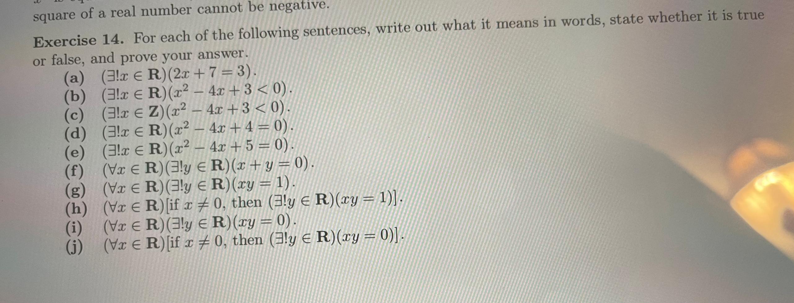 Solved Exercise 14. For each of the following sentences, | Chegg.com