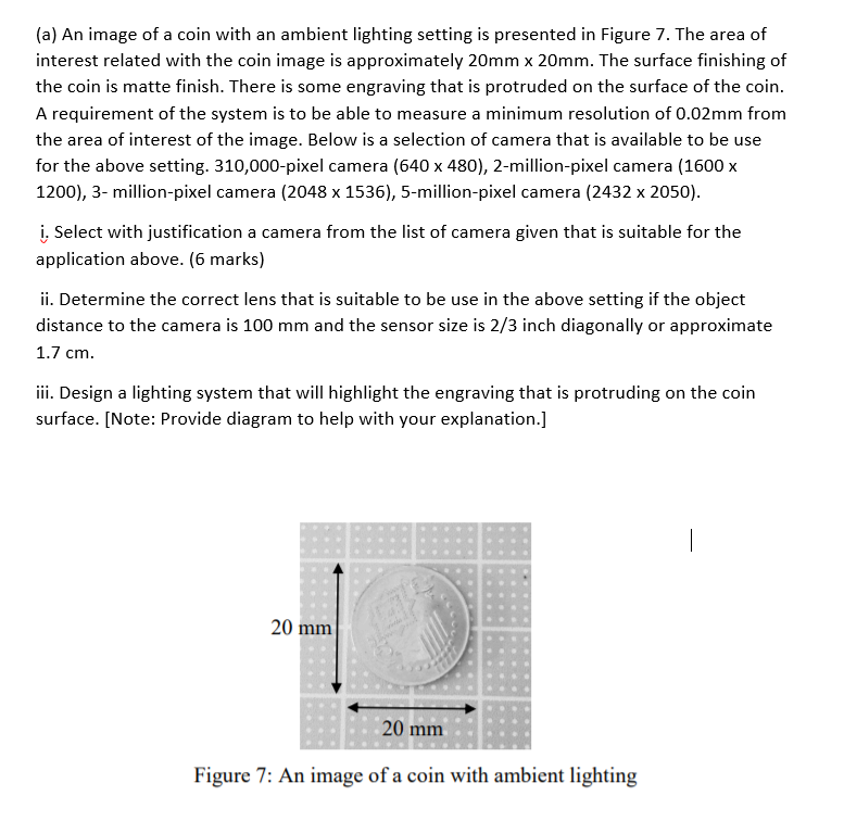 Solved (a) An image of a coin with an ambient lighting | Chegg.com