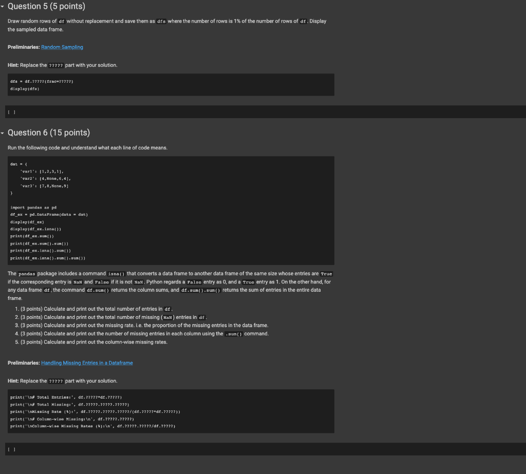 Solved PYTHON: Please look over Q3 I keep getting an error | Chegg.com