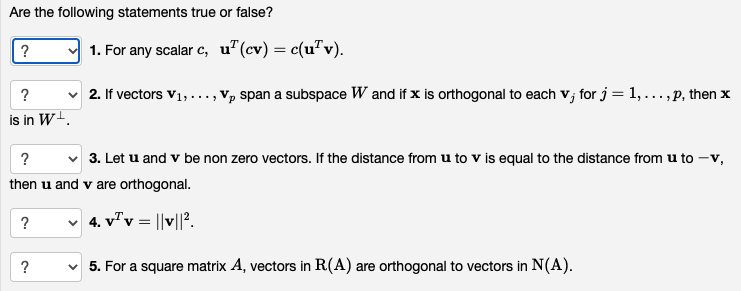 Solved Are the following statements true or false? ? 1. For | Chegg.com