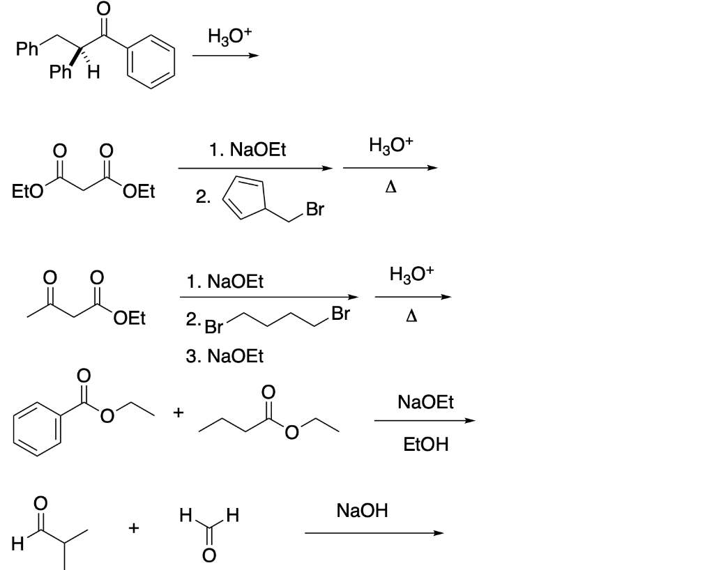 H3O+ 2.Br 1. NaOEt ΔH3O+ 3. NaOEt NaOH | Chegg.com