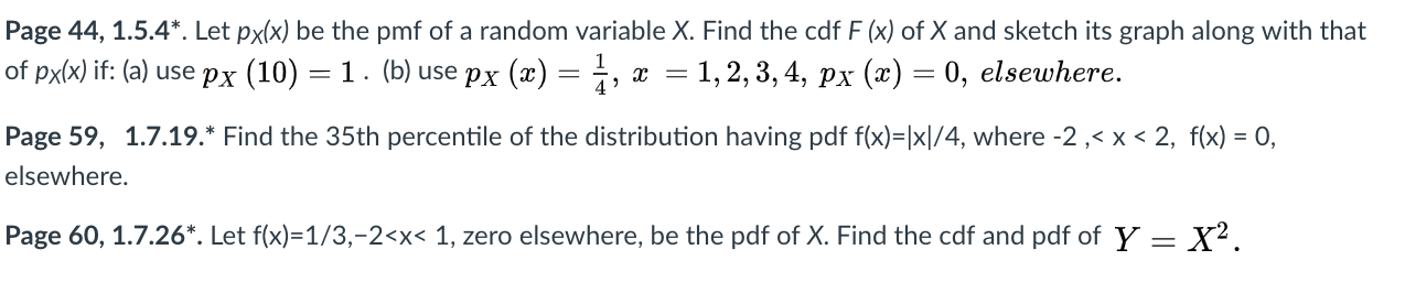 Solved Page 44, 1.5.4*. Let px(x) be the pmf of a random | Chegg.com