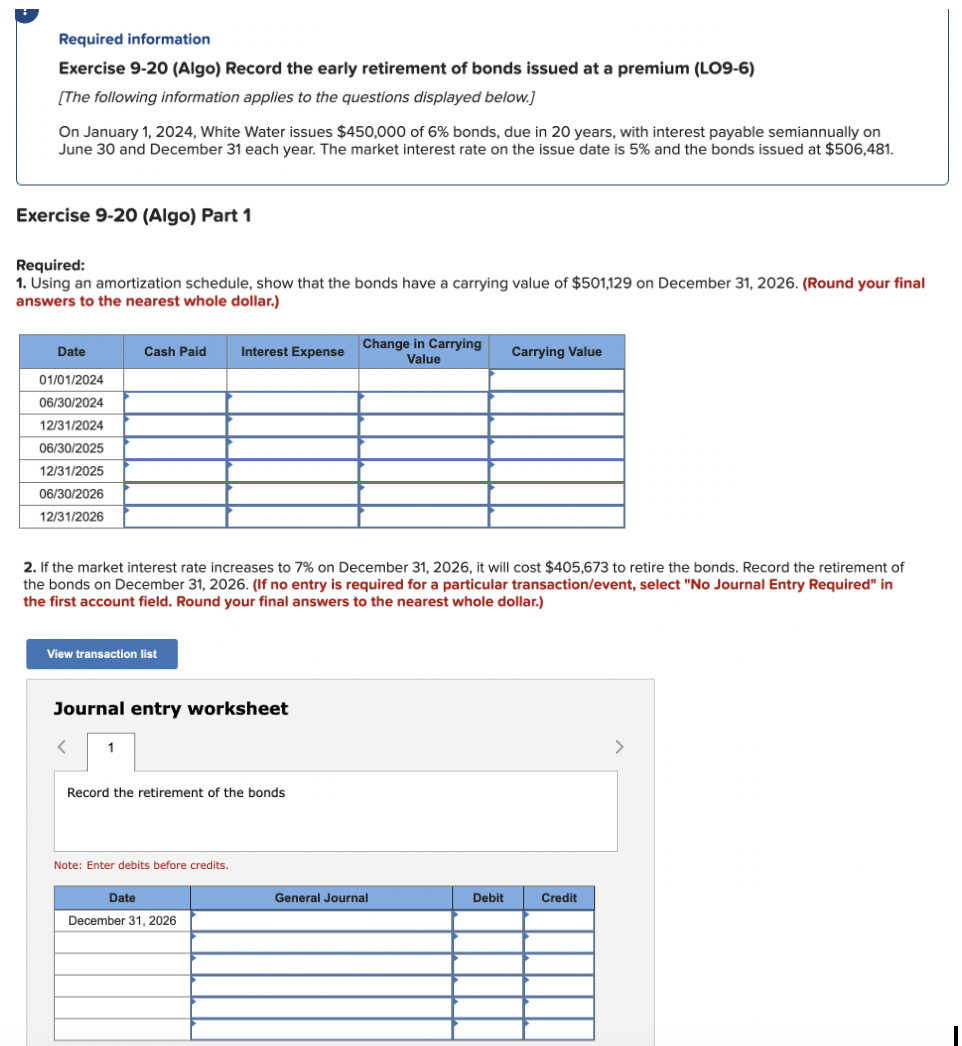 Solved Required Information Exercise 9-20 (Algo) Record The | Chegg.com